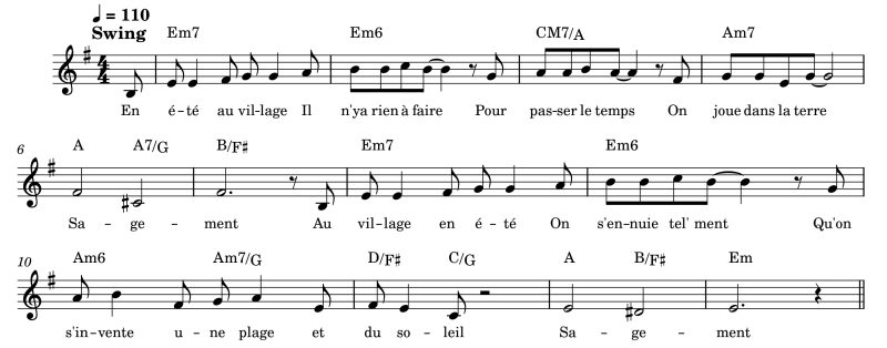 En été au village - Partition chant
