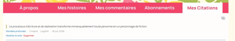 L'onglet citation
